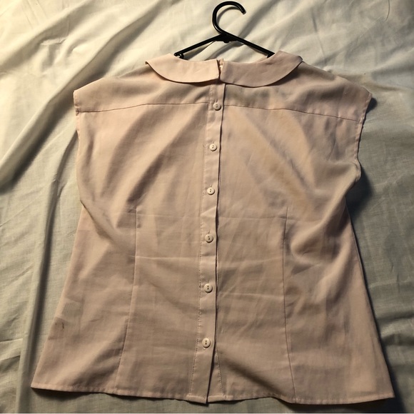 Blush pink Peter Pan collared, button backed shirt from Review - Picture 3 of 4